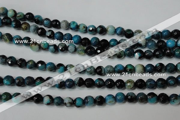 CAG4623 15.5 inches 6mm faceted round fire crackle agate beads