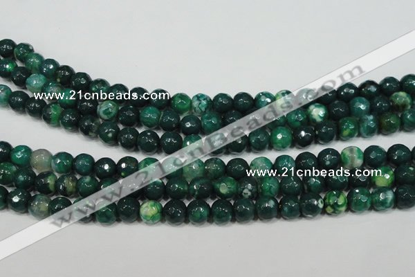 CAG4625 15.5 inches 6mm faceted round fire crackle agate beads