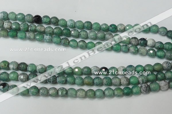 CAG4626 15.5 inches 6mm faceted round fire crackle agate beads