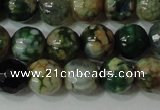 CAG4628 15.5 inches 6mm faceted round fire crackle agate beads