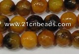 CAG4630 15.5 inches 6mm faceted round fire crackle agate beads