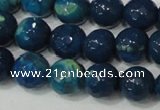 CAG4631 15.5 inches 6mm faceted round fire crackle agate beads