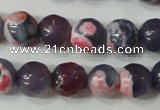 CAG4635 15.5 inches 6mm faceted round fire crackle agate beads