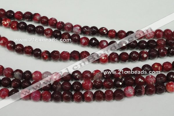 CAG4636 15.5 inches 6mm faceted round fire crackle agate beads