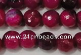 CAG4637 15.5 inches 6mm faceted round fire crackle agate beads