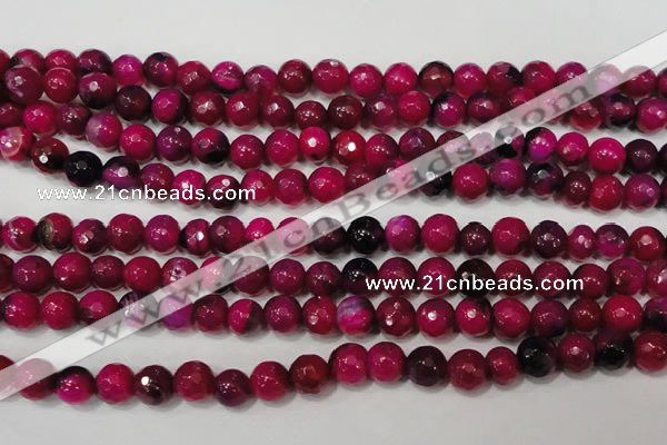 CAG4637 15.5 inches 6mm faceted round fire crackle agate beads