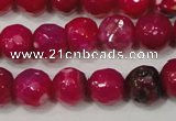 CAG4638 15.5 inches 6mm faceted round fire crackle agate beads