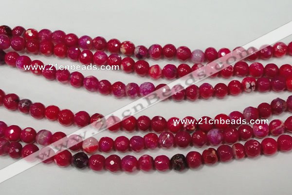 CAG4638 15.5 inches 6mm faceted round fire crackle agate beads