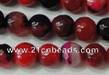 CAG4639 15.5 inches 6mm faceted round fire crackle agate beads