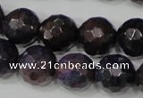 CAG4646 15.5 inches 8mm faceted round fire crackle agate beads