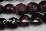 CAG4648 15.5 inches 8mm faceted round fire crackle agate beads