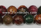 CAG4650 15.5 inches 8mm faceted round fire crackle agate beads