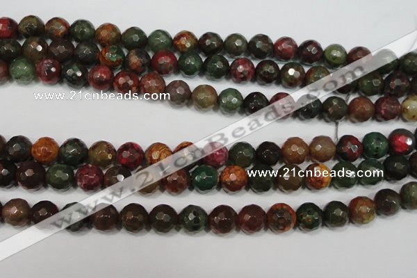 CAG4650 15.5 inches 8mm faceted round fire crackle agate beads