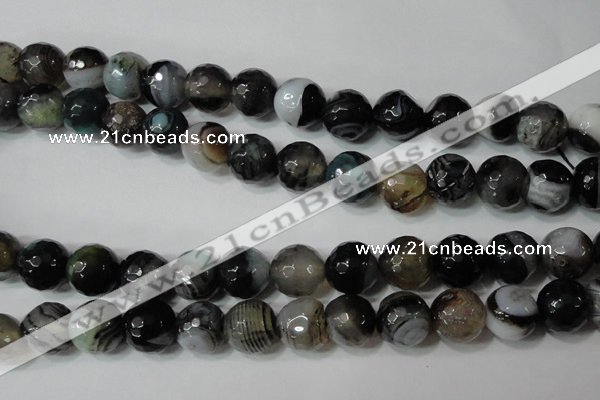 CAG4662 15.5 inches 10mm faceted round fire crackle agate beads