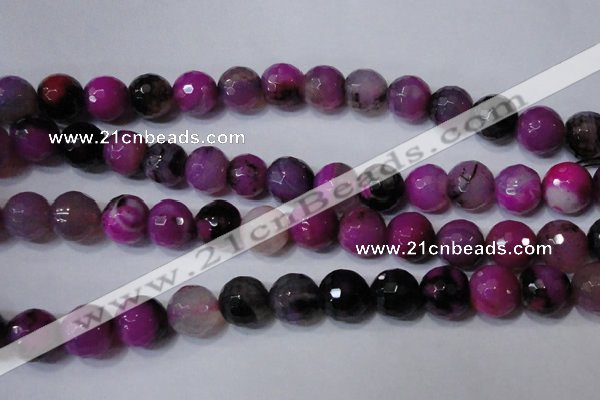 CAG4667 15.5 inches 10mm faceted round fire crackle agate beads