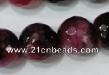 CAG4669 15.5 inches 10mm faceted round fire crackle agate beads