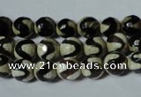 CAG4673 15.5 inches 8mm faceted round tibetan agate beads wholesale