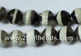 CAG4677 15.5 inches 10mm faceted round tibetan agate beads wholesale