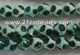 CAG4690 15 inches 8mm faceted round tibetan agate beads wholesale