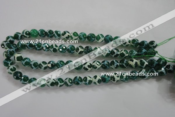 CAG4691 15.5 inches 10mm faceted round tibetan agate beads wholesale