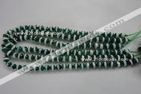 CAG4695 15.5 inches 8mm faceted round tibetan agate beads wholesale