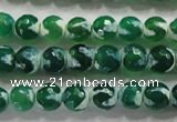 CAG4698 15.5 inches 8mm faceted round tibetan agate beads wholesale