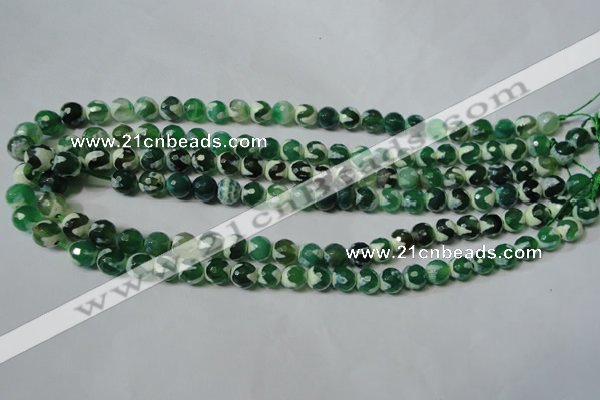 CAG4700 15.5 inches 8mm faceted round tibetan agate beads wholesale