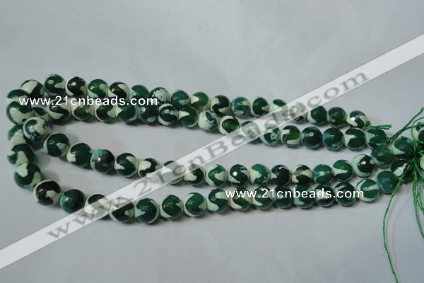 CAG4701 15.5 inches 10mm faceted round tibetan agate beads wholesale