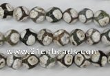 CAG4705 15 inches 8mm faceted round tibetan agate beads wholesale