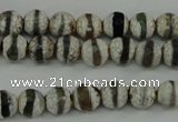 CAG4721 15 inches 6mm faceted round tibetan agate beads wholesale