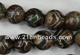 CAG4738 15 inches 14mm round tibetan agate beads wholesale