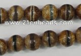 CAG4742 15 inches 10mm round tibetan agate beads wholesale