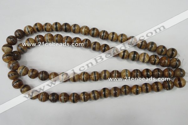 CAG4742 15 inches 10mm round tibetan agate beads wholesale