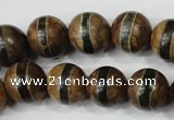 CAG4744 15 inches 14mm round tibetan agate beads wholesale