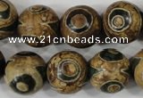 CAG4750 15 inches 16mm round tibetan agate beads wholesale