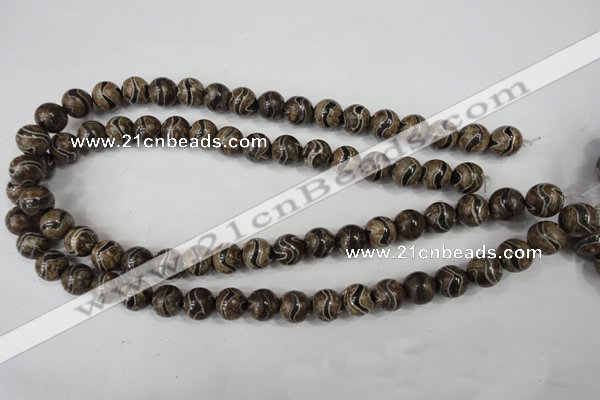 CAG4752 15 inches 10mm round tibetan agate beads wholesale