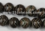 CAG4754 15 inches 14mm round tibetan agate beads wholesale