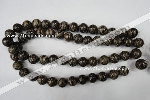 CAG4754 15 inches 14mm round tibetan agate beads wholesale