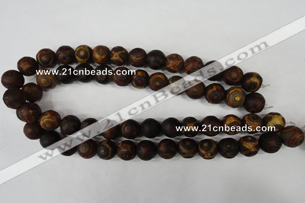 CAG4762 15 inches 14mm round tibetan agate beads wholesale