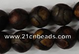 CAG4767 15 inches 14mm round tibetan agate beads wholesale