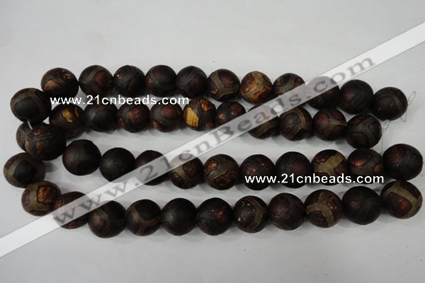 CAG4768 15 inches 16mm round tibetan agate beads wholesale