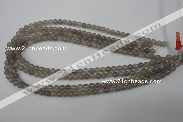 CAG4770 15 inches 6mm round grey agate beads wholesale