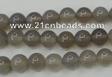 CAG4771 15 inches 8mm round grey agate beads wholesale