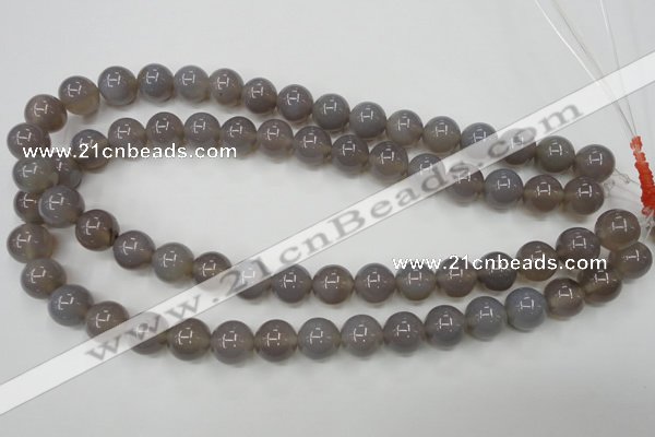 CAG4773 15 inches 12mm round grey agate beads wholesale