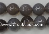 CAG4774 15 inches 14mm round grey agate beads wholesale