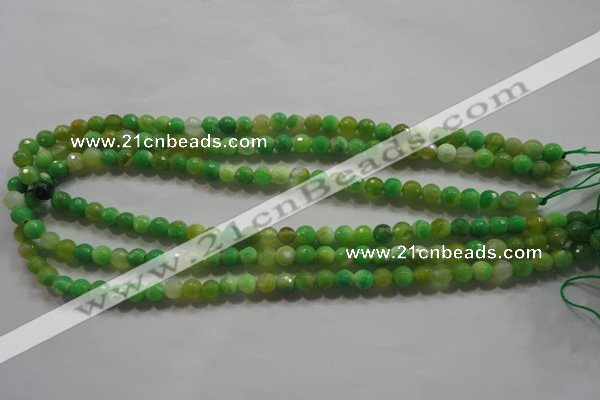 CAG4780 15.5 inches 6mm faceted round fire crackle agate beads