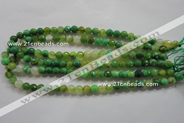 CAG4781 15.5 inches 8mm faceted round fire crackle agate beads