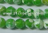 CAG4790 15.5 inches 6mm faceted round fire crackle agate beads