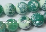 CAG4795 15.5 inches 14mm faceted round fire crackle agate beads