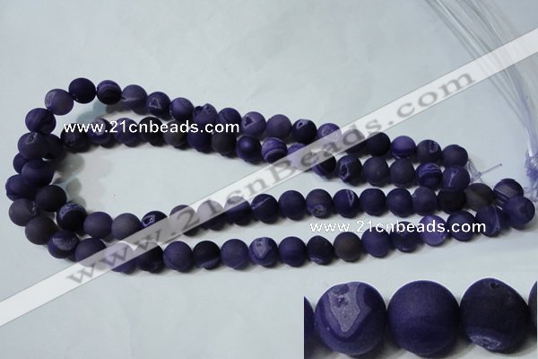 CAG4796 15.5 inches 10mm round matte druzy agate beads wholesale